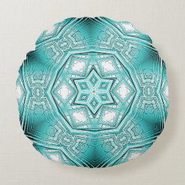 北極万華鏡のように千変万化するパターン ラウンドクッション