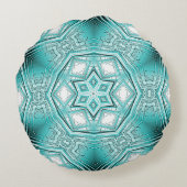 北極万華鏡のように千変万化するパターン ラウンドクッション (裏面)