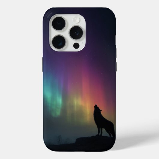 北極光の下の狼 Case-Mate iPhoneケース (裏面)