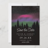 北極光の山頂での結婚式　保存の日付 セーブザデート (正面)
