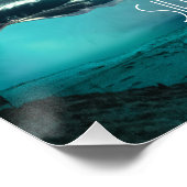 北極光を放つ夜の北極狼 ポスター (コーナー)