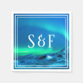 北極光オーロラ結婚ーノーザンライト スタンダードカクテルナプキン (正面)