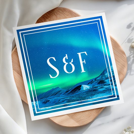 北極光オーロラ結婚ーノーザンライト スタンダードカクテルナプキン