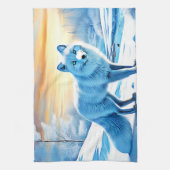 北極冬キツネ雪 キッチンタオル (縦)