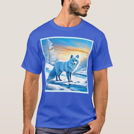 北極冬キツネ雪 Tシャツ (正面)