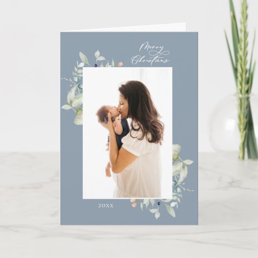 北極冬植物図4フォトダスティブルー シーズンカード (正面)