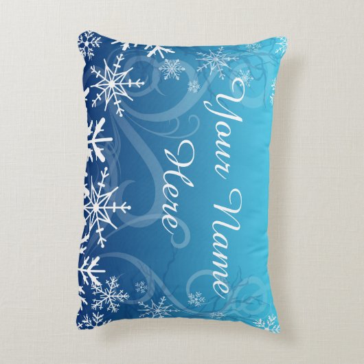 北極凍ってい積雪パーソナライズされた アクセントクッション (裏面(縦))