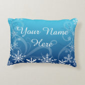 北極凍ってい積雪パーソナライズされた アクセントクッション (裏面)