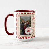 北極列車表現チケットクリスマスフォト マグカップ (左)