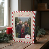 北極列車表現チケットクリスマスフォト 三つ折りクリスマスカード