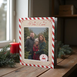 北極列車表現チケットクリスマスフォト 三つ折りクリスマスカード