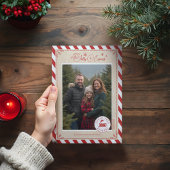 北極列車表現チケットクリスマスフォト 三つ折りクリスマスカード