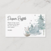 北極動物おむつラッフルベビーシャワーカード エンクロージャーカード (正面)