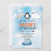北極動物のパーティの招待状 招待状 (正面)