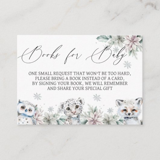 北極動物のベビー エンクロージャーカード (正面)