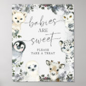 北極動物の冬のオネダーランドベビーは甘い ポスター (正面)