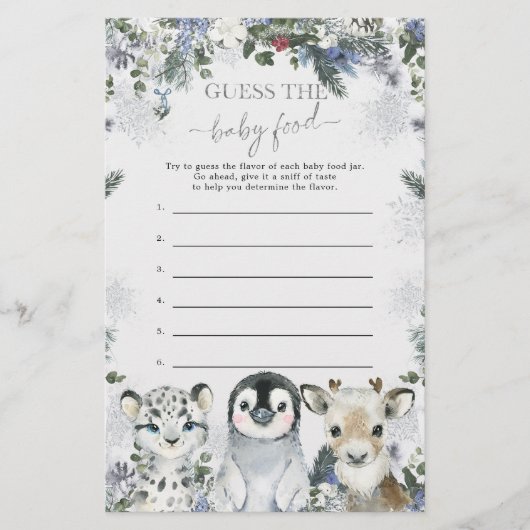 北極動物の冬のオーネダーランド推測ベビー食品 (正面)