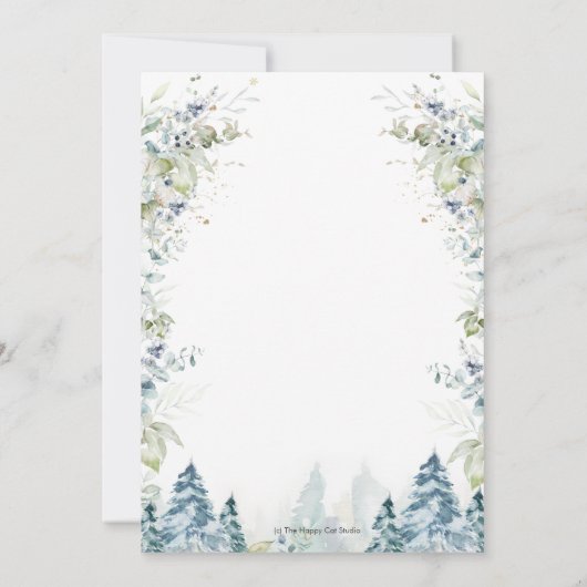 北極動物の冬の不思議な国の赤ちゃんシャワー サンキューカード (裏面)