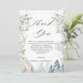 北極動物の冬の不思議な国の赤ちゃんシャワー サンキューカード (スタンド正面)