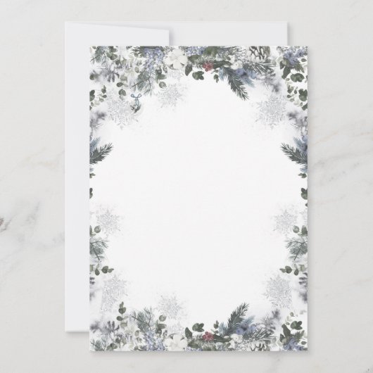 北極動物の冬の誕生日パーティーへの招待 招待状 (裏面)