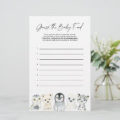 北極動物の赤ちゃんシャワー推測ベビー食品ゲーム (スタンド正面)