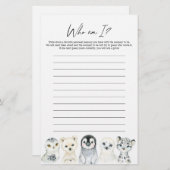 北極動物の赤ちゃんシャワー私はゲーム (正面/裏面)