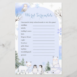 北極動物の雪の木の単語スクランブル