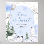 北極動物の雪片の木々愛は甘い ポスター (正面)
