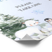 北極動物の雪片の木ベビーシャワーの好意 ポスター (角)