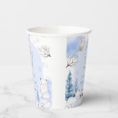 北極動物の雪片の木ベビーシャワー 紙コップ (左)