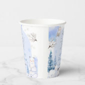 北極動物の雪片の木ベビーシャワー 紙コップ (右)