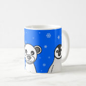 北極動物の青い雪片のマグ コーヒーマグカップ (正面右)