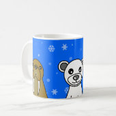 北極動物の青い雪片のマグ コーヒーマグカップ (正面左)
