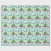 北極動物クリスマスツリー孫 ラッピングペーパー (フラット)