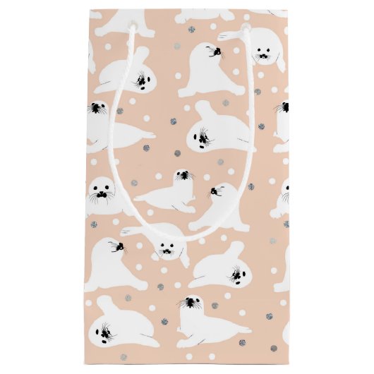 北極動物コレクション – アザラシ スモールペーパーバッグ (正面)