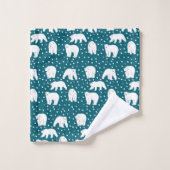 北極動物コレクション – 北極熊 バスタオルセット (ウォッシュタオル)