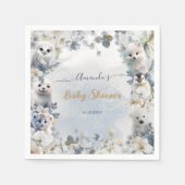 北極動物冬の赤ちゃんシャワー スタンダードカクテルナプキン (正面)