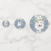 北極動物冬の雪片 コンフェッティ (裏面)