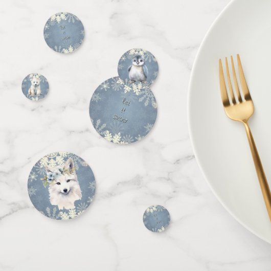 北極動物冬の雪片 コンフェッティ (グループ)