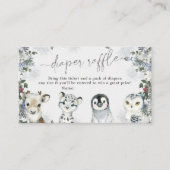 北極動物冬ワンダーランドおむつラッフル エンクロージャーカード (正面)