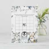 北極動物冬ワンダーランドベビービンゴゲーム 招待状 (スタンド正面)