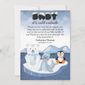 北極動物冬ワンダーランド赤ちゃんシャワー サンキューカード (正面)