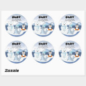 北極動物冬ワンダーランド赤ちゃんシャワー ラウンドシール (シート)