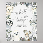 北極動物冬季オンダーランド写真ブースサイン ポスター (正面)