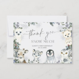 北極動物冬季オーネダーランドファースト誕生日 サンキューカード