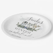 北極動物冬季オーネダーランドファースト誕生日 ペーパープレート (アングル)