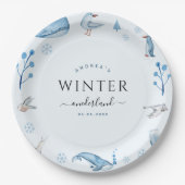 北極動物冬季オーネダーランドプレート ペーパープレート (正面)