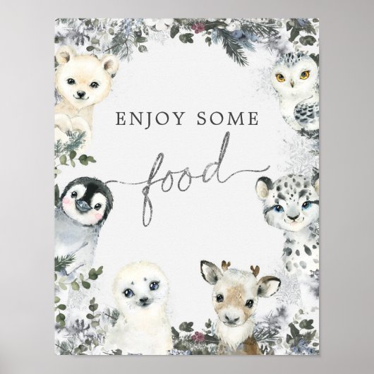 北極動物冬季オーネダーランド1日バースデーフード ポスター (正面)