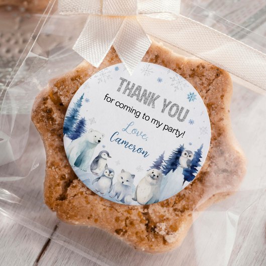 北極動物冬誕生日 ラウンドシール