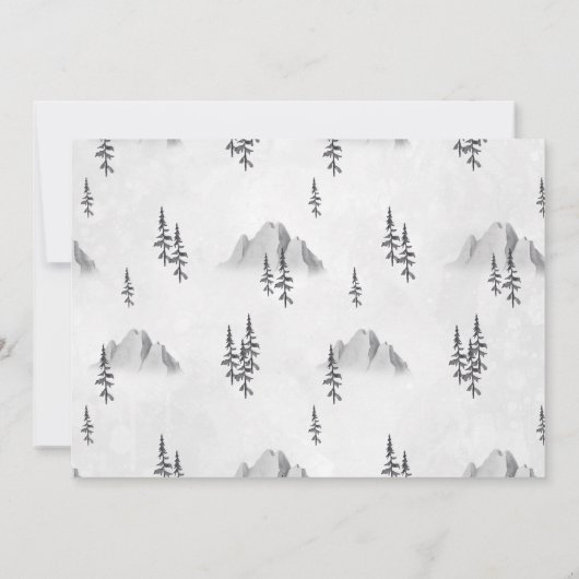 北極動物素朴 |ベビーシャワー招待状 (裏面)